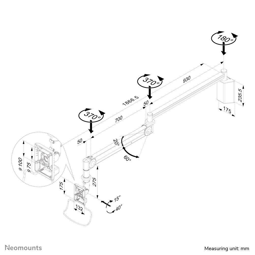 Neomounts medical wall mount